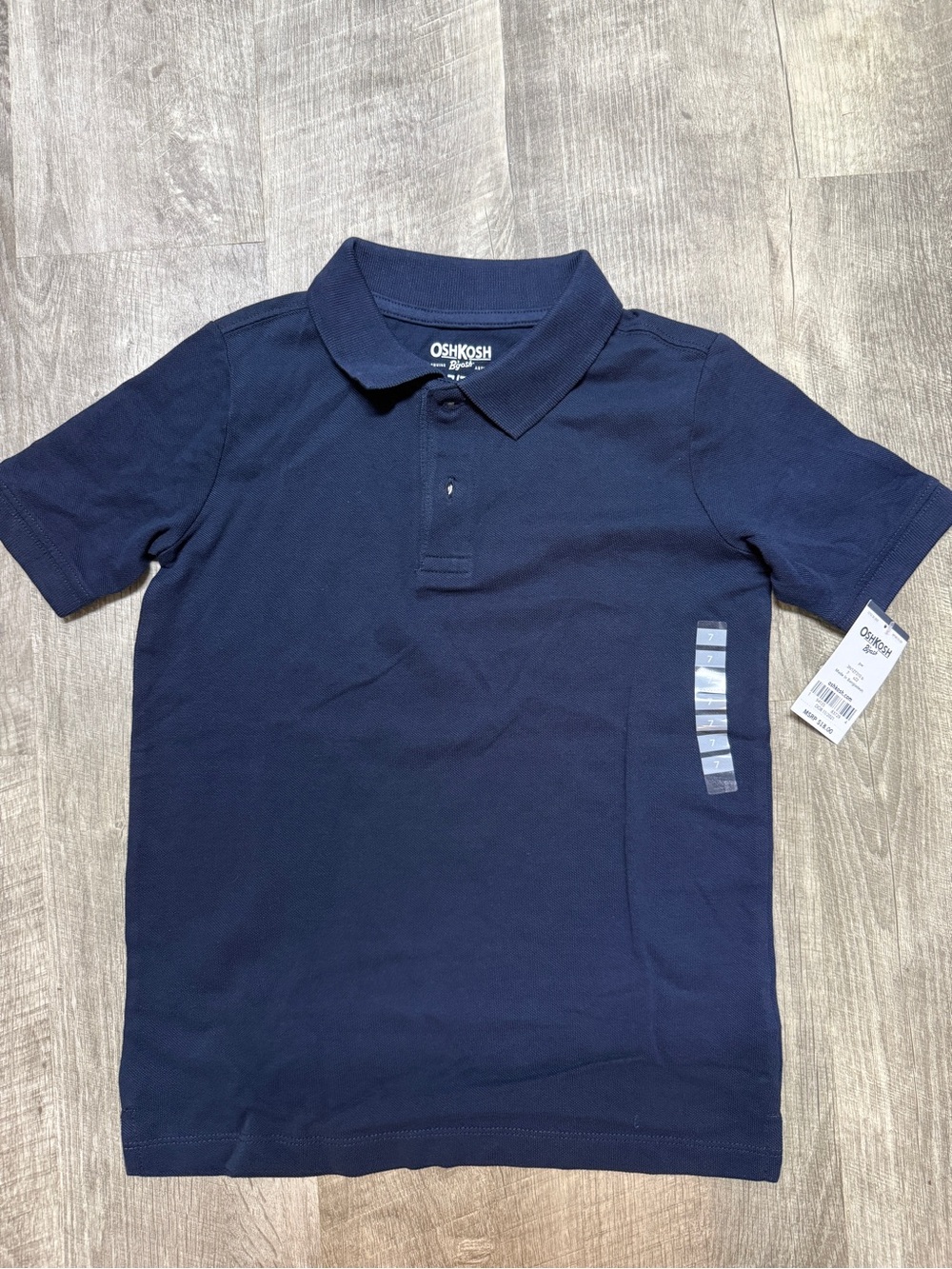 OshKosh B'gosh Solid Navy Short-Sleeve Polo